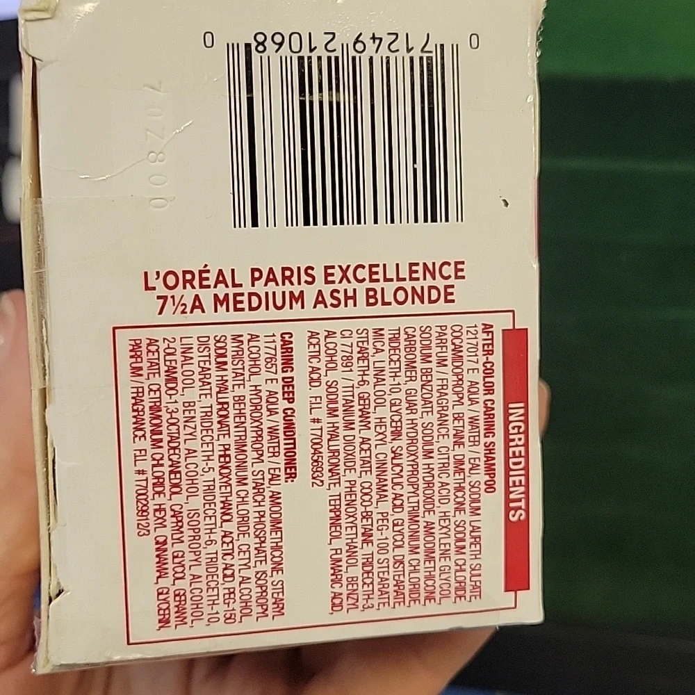 L'Oreal Excellence Creme Hair Color Medium Ash Blonde 7 1/2A 1 Application